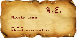 Micska Emma névjegykártya